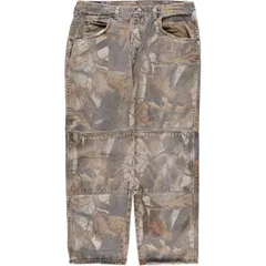 古着 ラングラー Wrangler 迷彩柄 リアルツリーカモ ダブルニー テーパードデニムパンツ メンズw35相当/eaa593314