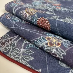 小紋 上質な縮緬生地 可愛い花柄の染め 正絹 着物 MK-1122