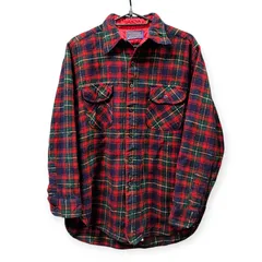 PENDLETON ペンドルトン USA製 70年代 ヴィンテージ ネルシャツ ウール チェック 長袖 レッド ボードシャツ Lサイズ A230