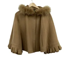 TOCCA(トッカ) ポンチョ サイズ0 XS レディース - ライトブラウン フォックス/ファー着脱可/フリル/春/秋