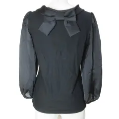 お値下げ⭐︎タグ付き　エムズグレイシー 長袖　カットソー　黒　リボン 2025年最新】M'S GRACY 季節感：秋 レディース 長袖 Tシャツ