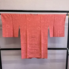 道行　和装コート　道行コート　長め　花模様　着物　リサイクル着物　c-816