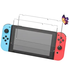 【2枚セット】UNEED switch フィルム 強化液晶保護フィルム Nintendo switch ガラスフィルム ワンタッチ貼付け スイッチ 用の ガラスフィルム 気泡ゼロ スイッチ 画面保護シート ケースと干渉せず switch ブルーライトカット 硬