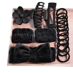 ヘアクリップ 大きめ しっかりとまる クリップ しっかり バンスクリップ ヘアくりっぷ ヘアアクセサリー 大人 韓国 髪留め 可愛い 人気 髪飾り クリップ 大きめ 韓国風 オフィス おしゃれ 贈り物 レディース用 16個セット (ブラック)