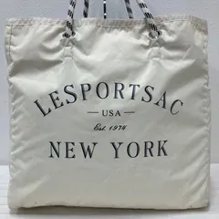 5881　LeSportsac　レスポートサック　リバーシブル　トートバッグ　ハンドバッグ　オフホワイト　アイボリー　ブルー　ストライプ　レディース　シンプル　カジュアル　きれいめ　軽量　ロゴプリント