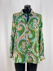 ZARA ブラウス　緑　XSサイズ　ST0041