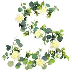 フェイクグリーン ダリア AhhYouMe インテリア 観葉植物 造花 壁掛け ガーランド ウォールフラワー ウェディング リース シャンパン 1個