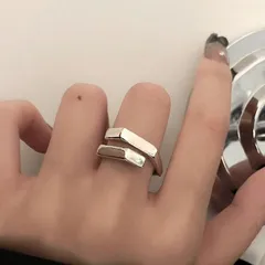 シルバー925 オープンリング 刻印あり 幅広デザイン モード×シンプル おしゃれ指輪 フリーサイズ