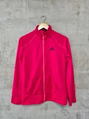 アディダス ヴィンテージ ピンク色 ジップアップ ランニング ジャケット