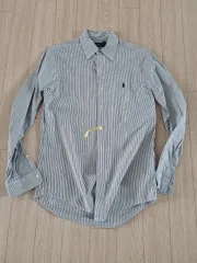 ポロラルフローレン ブラック ストライプ シアサッカー シャツ XS