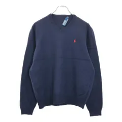 Polo by Ralph Lauren ポロ ラルフローレン Vネック ウールニットセーター ネイビー(メンズ L)中古 古着 v2207
