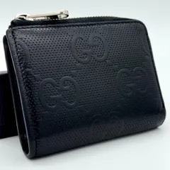 GUCCI グッチ コインケース GG エンボス 657571 ブラック 黒 L字ファスナー 小銭入れ 財布