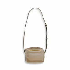 MARC by MARC JACOBS マークバイ マークジェイコブス ロゴプレート レザー ショルダーバッグ クロスボディーバッグ ベージュ レディース