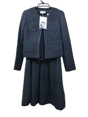 エマジェイムス フォーマル セットアップ ジャケット ワンピース 9号（Mサイズ）未使用タグ付き 濃青