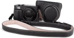 Lumix DC-TZ99用 PUレザーケース 傷防止 ショルダーストラップ付