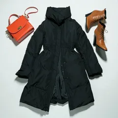 美品　コート　ダウン　ブラック　Aライン　ミディアム　軽量　11号　L