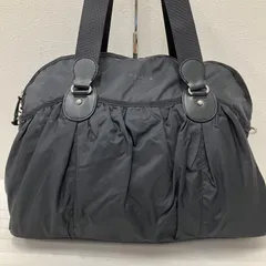 6241　agnes b. VOYAGE　アニエスベー　ボヤージュ　2way　ボストンバッグ　トートバッグ　ショルダーバッグ　ブラック　黒　ナイロン　レザー　無地　シンプル　きれいめ　カジュアル　軽量　レディース