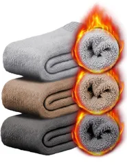 APALUX 靴下 メンズ 冬 厚手【極暖38℃恒温・極厚裏パイル・ウール素材・360°蓄熱】暖かい ソックス 防寒 保温 消臭 耐久性 伸縮性 室内 アウトドア 登山 キャンプ 3足セット