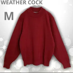 【即決ご希望額はコメントへ】 美品　WEATHER COCK　ウェザーコック　ニット　セーター　毛３０%　ボルドー　Ｍ　長袖　無地　日本製　プルオーバー　ユニセックス　ハイネック　モックネック　ボトルネック　ワインレッド　エンジ　ウール　シンプル　ベーシック
