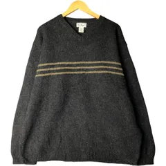古着 90年代 エルエルビーン L.L.Bean ライン入り Vネック ウールニットセーター カナダ製 メンズXL相当 ヴィンテージ/eaa600125