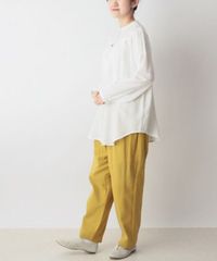 BASCO nest ジュマブラウス ピンタックと手刺繍のロングスリーブ 