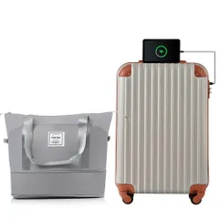 「数量限定セール」スーツケース Sサイズ USB充電ポート付き ドリンクホルダー付き キャリーケース キャリーバッグ 2日 3日 小型 TSAロック搭載 トートバッグ ハンドバッグ レディース バッグ 軽い 