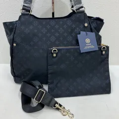 6117　美品　russet ラシット　2way　ショルダーバッグ　トートバッグ　ハンドバッグ　ネイビー　ナイロン　レザー　モノグラム　レディース　シンプル　きれいめ　上品　タグ付き　通勤　通学　仕事用バッグ　ビジネスバッグ　普段使い