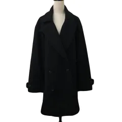 モノマート MONO-MART コート Pコート ダブル 無地 長袖 L 黒 ブラック