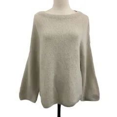 シップス SHIPS セーター ニット プルオーバー ボートネック ラメ モヘヤ混 無地 長袖 ベージュ