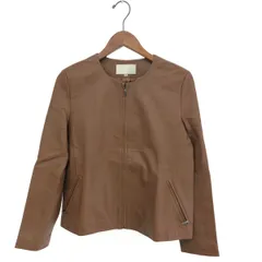 自由区 ジユウク ラムレザージャケット サイズ:38 羊革/ノーカラー JKWMKA0214   ブラウン レディース / 240001168200