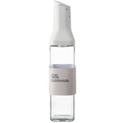 オイルボトル 醤油差し 液だれしない 見せる収納 スタイリッシュ 片手 ガラス 調味料/油入れ ドレッシングボトル ビン オイル差し 酢 ビネガー 容器 500ml 料理用  (グレー)のサムネイル