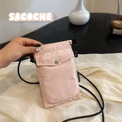 【新品・未使用】【ピンク】サコッシュ スマホポーチ ショルダーバッグ カジュアル ポケット 肩がけポーチ 携帯ケース
