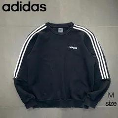 adidas アディダス　ワンポイントロゴ　スリーストライプ トレーナー　 ブラック　Mサイズ