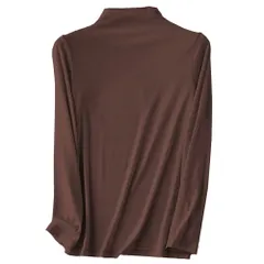 長袖インナー 10分袖 モックネック レディース 重ね着 伸縮性 トップス 薄手 シンプル Tシャツ プルオーバー ハイネック 春 秋 冬 黒 白 茶 rr-023