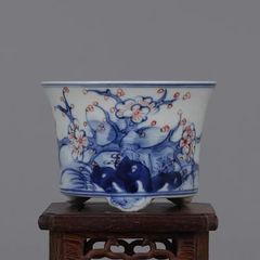 パステル万花竜紋鉢 山野草鉢 多肉植物 植木鉢 盆栽鉢 陶器鉢 置物
