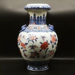 清乾隆青花釉里紅胡蝶尊 景徳鎮 陶磁器 装飾品 現代工芸品 美術品 置物 清乾隆青花釉里紅胡蝶尊 景徳鎮 陶磁器 装飾品 現代工芸品 美術品 置物