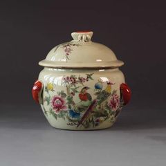 青花喜字缶 景徳鎮 陶磁器 装飾品 現代工芸品 美術品 置物 - メルカリ