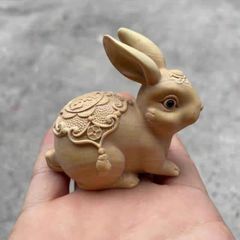 Rabbit wood carving, sculpture, craft, art, decorative item, figurine