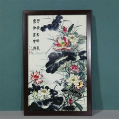 墨の濃淡を使って描かれた牡丹の花の水墨画の額装品です。 - メルカリ
