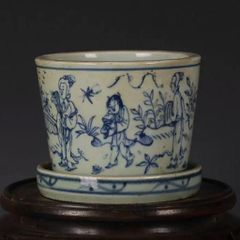 角福 火入 こぼし 鉢 碗 染付 時代 古玩 当時物 旧家 蔵出 骨董品