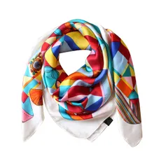 BRMM MIA 90cm スカーフ レディース 正方形 シルク風 スカーフ 大判 通勤 旅行 バッグ オーナメント用 バンダナ ギフト