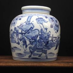 青花釉下青花麒麟送子茶壺 景徳鎮 陶磁器 装飾品 現代工芸品 美術品