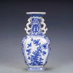 送料無料 京焼名工 西村徳泉造 青華染付小瓶 高さ5.5cm 煎茶道具