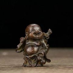 弘法大師像 秀雲作 煮色 弘法大師像 銅像 置物 飾物 銅器 金属工芸