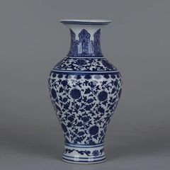 清乾隆青花釉里紅胡蝶尊 景徳鎮 陶磁器 装飾品 現代工芸品 美術品 置物