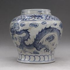 陶器 蓋付き容器 明成化 斗彩龍鳳紋天字罐 茶入れ 茶道具 中国古美術