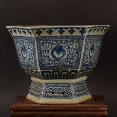 青花纏枝紋六方大鉢 蘭花盆 多肉植物 植木鉢 小品大品盆栽鉢 陶器鉢 置物 青花纏枝紋六方大鉢 蘭花盆 多肉植物 植木鉢 小品大品盆栽鉢 陶器鉢