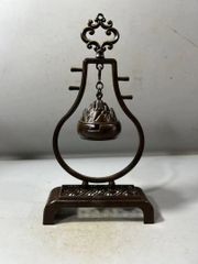 銅 細工 茶道具 香炉 莲花卧鹿香插 香熏炉 香道具 装饰品 工艺品 置物
