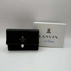 K3727★LANVIN en Bleu ランバン オン ブルー シャペル 三つ折り財布 グレー系 パール