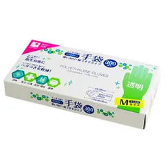 ポリエチレン手袋 300枚入り Mサイズ エンボス(凹凸)加工 透明手袋 使い切り 極うす手タイプ 使い捨て手袋 左右兼用 使い切り ゴム手袋 Bitoway 株式会社ビトウコーポレーション